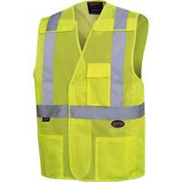 Mesh Safety Vest with 2" Tape, High Visibility Lime-Yellow, 4X-Large/5X-Large, Polyester, CSA Z96 Class 2 - Level 2 SHI028 | Ontario Packaging