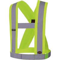 High-Visibility 4" Wide Adjustable Safety Sash, CSA Z96 Class 1, High Visibility Lime-Yellow, Silver Reflective Colour, One Size SHI030 | Ontario Packaging