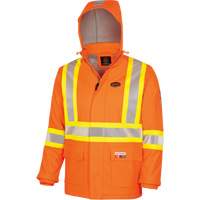 5884 Flash-Gard&reg; FR/Arc-Rated Waterproof Jacket with Hood, Small, High Visibility Orange, 51 cal/cm² Ontario Packaging