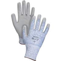 Eco-Friendly Stretch Cut-Resistant Gloves, Size 9, 13 Gauge, Polyurethane Coated, HPPE/RPET Shell, ASTM ANSI Level A2 Ontario Packaging