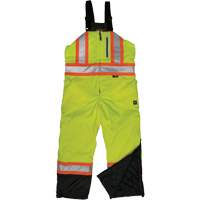 Ripstop Insulated Safety Bib Overall, Polyester, X-Small, High Visibility Lime-Yellow Ontario Packaging