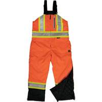Ripstop Insulated Safety Bib Overall, Polyester, X-Small, High Visibility Orange Ontario Packaging