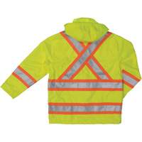 Ripstop Safety Rain Jacket, Polyester, X-Small, High Visibility Lime-Yellow Ontario Packaging