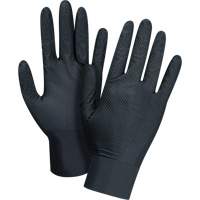 Heavyweight Tactile Grip Examination Gloves, Small, Nitrile, 8-mil, Powder-Free, Black Ontario Packaging