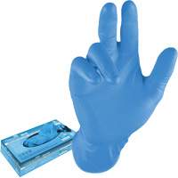 Disposable Gloves, 3X-Large, Nitrile, 8-mil, Powder-Free, Blue Ontario Packaging