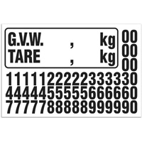 G.V.W. Truck Number Kit, Assorted Numbers/Letters/Punctuation, Black Ontario Packaging