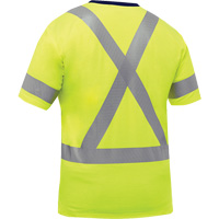 Chemise &agrave; manches courtes et X au dos Bisley, Poly-coton, Petit, Jaune lime haute visibilit&eacute; Ontario Packaging