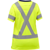 Chemise &agrave; manches courtes et X au dos Bisley pour femmes, Poly-coton, Petit, Jaune lime haute visibilit&eacute; Ontario Packaging