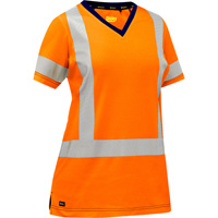 Chemise &agrave; manches courtes et X au dos Bisley pour femmes, Poly-coton, Petit, Orange haute visibilit&eacute; Ontario Packaging