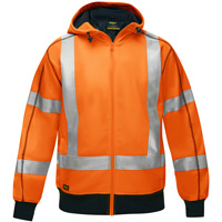 Bisley&reg; X-Back Full Zip Hooded Sweatshirt with Sherpa Lining, Small, High Visibility Orange Ontario Packaging