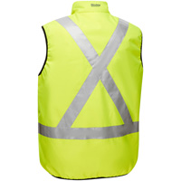 Veste bouffante r&eacute;versible avec X au dos Bisley, Jaune lime haute visibilit&eacute;, Petit, Polyester Ontario Packaging