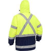 Bisley&reg; X-Back Extreme Cold Jacket with Navy Bottom, Polyester, High Visibility Lime-Yellow, Small Ontario Packaging