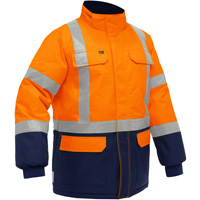 Bisley&reg; X-Back Extreme Cold Jacket with Navy Bottom, Polyester, High Visibility Orange, Small Ontario Packaging