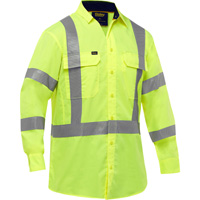 Chemise de travail &agrave; manches longues et X au dos Bisley avec X-Airflow, Poly-coton, Petit, Jaune lime haute visibilit&eacute; Ontario Packaging