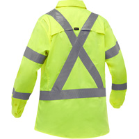 Chemise de travail &agrave; manches longues et X au dos Bisley avec X-Airflow pour femmes, Poly-coton, Petit, Jaune lime haute visibilit&eacute; Ontario Packaging