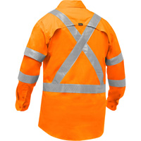 Chemise de travail &agrave; manches longues et X au dos Bisley avec X-Airflow pour femmes, Poly-coton, Petit, Orange haute visibilit&eacute; Ontario Packaging
