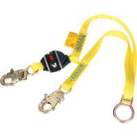 Tie-Back Web Shock-Absorbing Lanyard, 6', Snap Hook Center, Snap Hook Leg Ends, Polyester Ontario Packaging