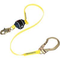 Coated Web Shock-Absorbing Lanyard, 6', Rebar Hook Center, Snap Hook Leg Ends Ontario Packaging