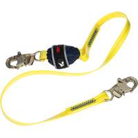 Coated Web Shock-Absorbing Lanyard, 6', Snap Hook Center, Snap Hook Leg Ends Ontario Packaging