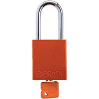Cadenas de verrouillage de s&eacute;curit&eacute; Velocity Plus, Orange, Cl&eacute;s identiques, Aluminium, Largeur de 1-1/2" Ontario Packaging