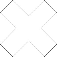 Floor Marking Shapes, Cross, 9.5" L x 3.5" W, White, Vinyl Ontario Packaging