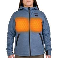 M12 Heated Hoodie with Battery, Women's, Medium, Blue, Poly-Cotton Ontario Packaging