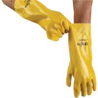Rough-Finish Chemical-Resistant Gloves, Size 9, 14" L, PVC, Interlock Inner Lining, 47-mil Ontario Packaging