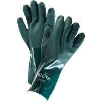 Double Dipped Green Gloves, 14" L, PVC, Cotton Jersey Inner Lining, 70-mil Ontario Packaging