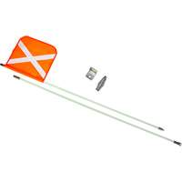 Heavy-Duty Safety Whip, Threaded Mount, 8' High, Orange with Reflective X Ontario Packaging