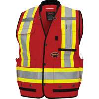 6678 High-Visibility Antimicrobial Mesh-Back Surveyor Vest, Red, Small, Polyester Ontario Packaging