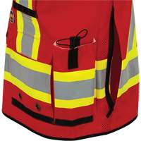 6678 High-Visibility Antimicrobial Mesh-Back Surveyor Vest, Red, Small, Polyester Ontario Packaging