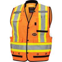 6680 High-Visibility Antimicrobial Mesh-Back Surveyor Vest, High Visibility Orange, Small, Polyester Ontario Packaging