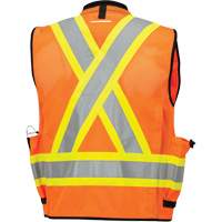 6680 High-Visibility Antimicrobial Mesh-Back Surveyor Vest, High Visibility Orange, Small, Polyester Ontario Packaging