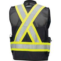 6679 High-Visibility Antimicrobial Mesh-Back Surveyor Vest, Black, Small, Polyester Ontario Packaging