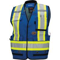 6681 High-Visibility Antimicrobial Mesh-Back Surveyor Vest, Royal Blue, Small, Polyester Ontario Packaging