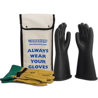 Class 1 Rubber Electrical Glove Kit, 8, 14" L, 37 cal/cm², NFPA 70E Ontario Packaging