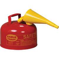 Safety Can for Flammables with Funnel, Type I, Galvanized Steel, 2.5 US gal., Red, FM Approved/UL/ULC Listed Ontario Packaging