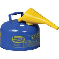 Safety Can for Kerosene with Funnel, Type I, Galvanized Steel, 2.5 US gal., Blue, FM Approved/UL/ULC Listed Ontario Packaging
