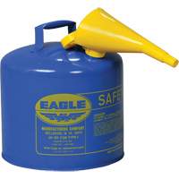 Safety Can for Kerosene with Funnel, Type I, Galvanized Steel, 5 US gal., Blue, FM Approved/UL/ULC Listed Ontario Packaging