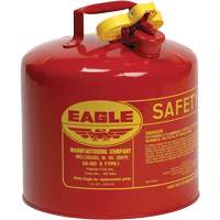 Safety Can for Flammables, Type I, Galvanized Steel, 5 US gal., Red, FM Approved/UL/ULC Listed Ontario Packaging