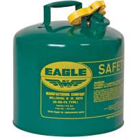 Safety Can for Combustibles, Type I, Galvanized Steel, 5 US gal., Green, FM Approved/UL/ULC Listed Ontario Packaging
