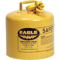 Safety Can for Diesel, Type I, Galvanized Steel, 5 US gal., Yellow, FM Approved/UL/ULC Listed Ontario Packaging