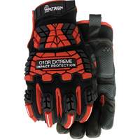 010R Extreme Red Impact Resistant Gloves, X-Small, Microfibre Palm, Hook & Loop Cuff Ontario Packaging