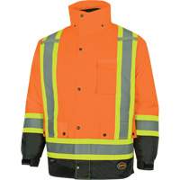 5056 Pioneer&reg; Yukon 7-in-1 Waterproof Winter Safety Parka, Polyester, Black/High Visibility Orange, X-Small Ontario Packaging