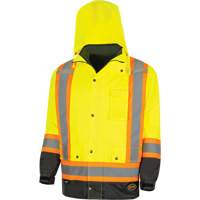 5057 Pioneer&reg; Yukon 7-in-1 Waterproof Winter Safety Parka, Polyester, Black/High Visibility Lime-Yellow, X-Small Ontario Packaging