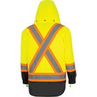 5057 Pioneer&reg; Yukon 7-in-1 Waterproof Winter Safety Parka, Polyester, Black/High Visibility Lime-Yellow, X-Small Ontario Packaging