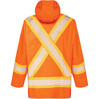 R804 Hurricane Rain Jacket, Small, High Visibility Orange Ontario Packaging