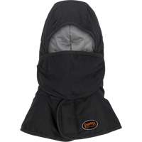 Pioneer 765A Flame-Resistant Quilted Hard Hat Liner with Long Neck & Detachable Mouthpiece, Black/Grey, Cotton/FR-Tech&reg;/Modacrylic/Nylon Ontario Packaging
