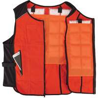 Chill-Its 6260 Lightweight Phase Change Cooling Vest with Rechargeable Packs, Small/Medium, Orange Ontario Packaging