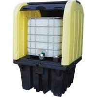 Yellow Roll Top Hardcover Spill Pallet, 65" L x 65" W x 101" H, 5000 lbs. Load Capacity Ontario Packaging